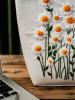 Daisy Floral Hand Embroidered Bag