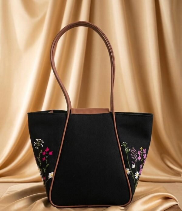 Side flower Hand Embroidered Bag.