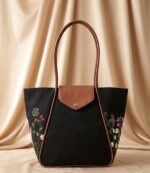 Side flower Hand Embroidered Bag.